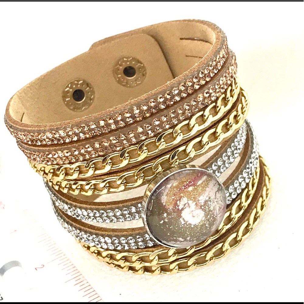 Wide cuff snap bracelet Handmade 20mm snap SB20